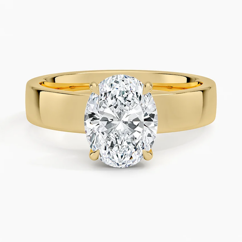 Hawthorn Oval lab-grown diamond ring, top view, 2 carat