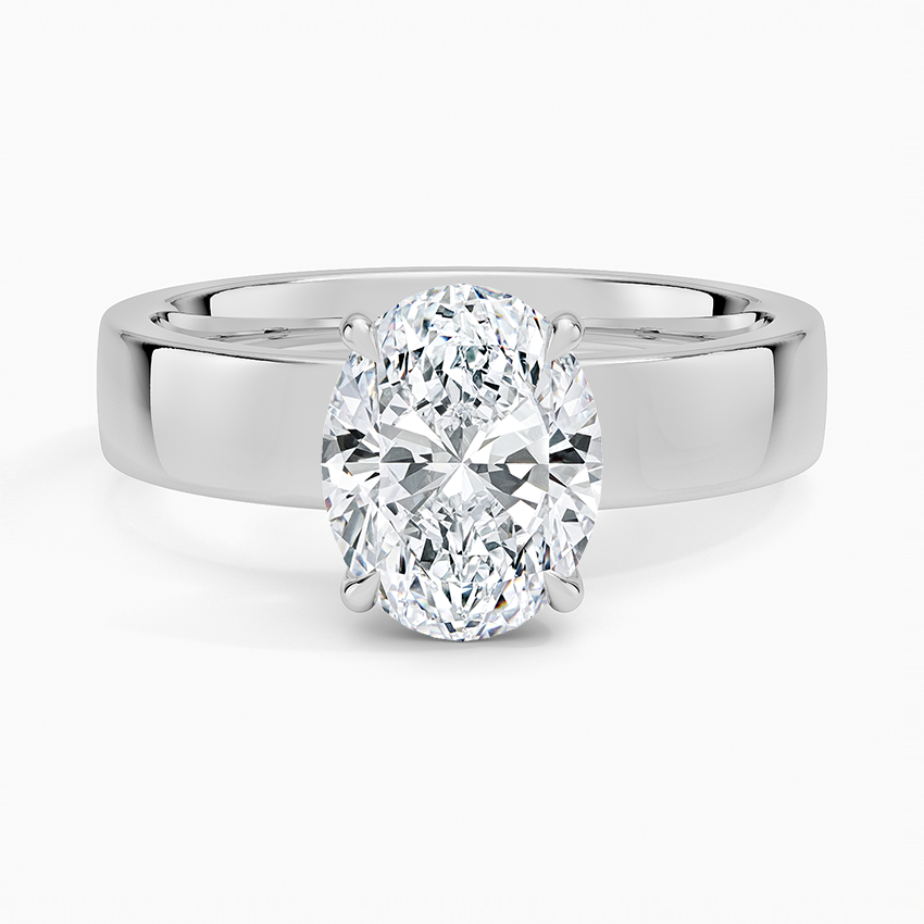 Hawthorn Oval lab-grown diamond ring, top, 2 ct