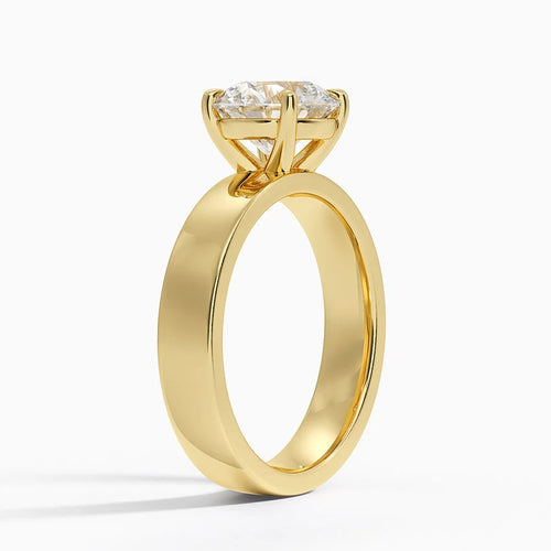 Alpine Round lab-grown diamond ring, side view, 2 carat