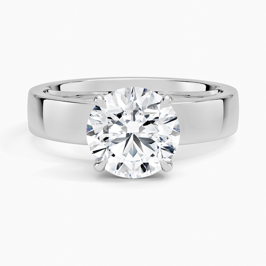 Alpine Round lab-grown diamond ring, top, 2 ct