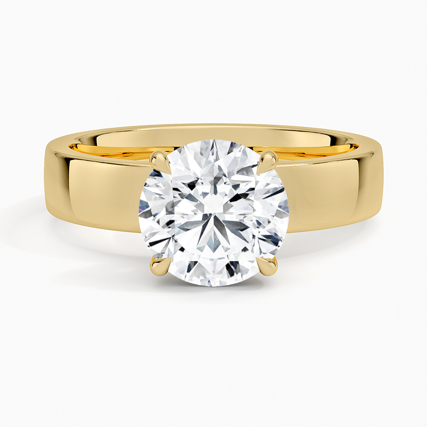Alpine Round lab-grown diamond ring, top, 2 ct