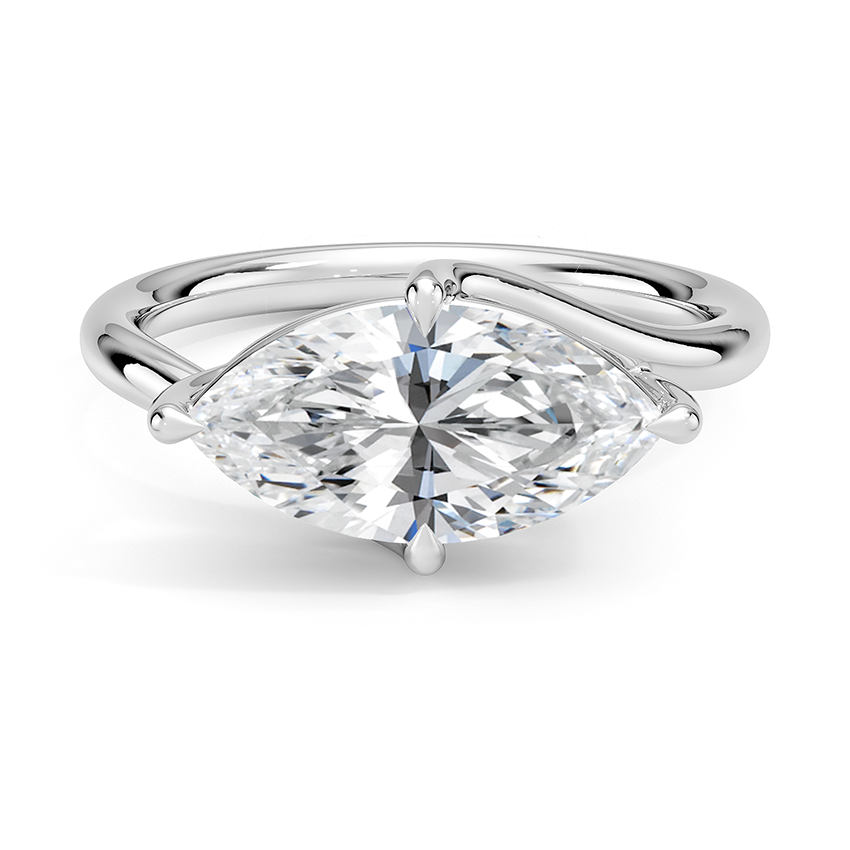 Maple Marquise lab-grown diamond ring, top, 2 ct