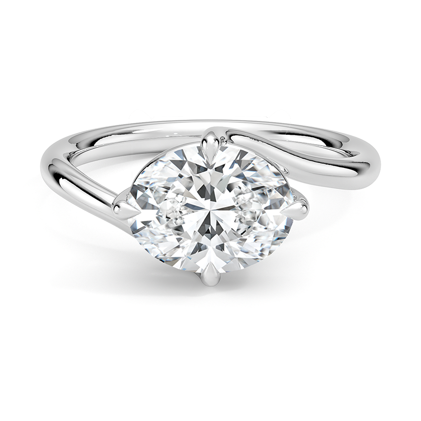 Orta Oval lab-grown diamond ring, top, 2 ct