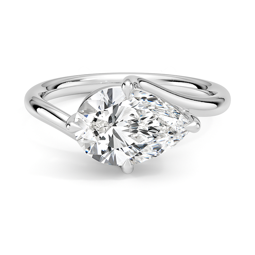 Loreto Pear lab-grown diamond ring, top view, 2 carat