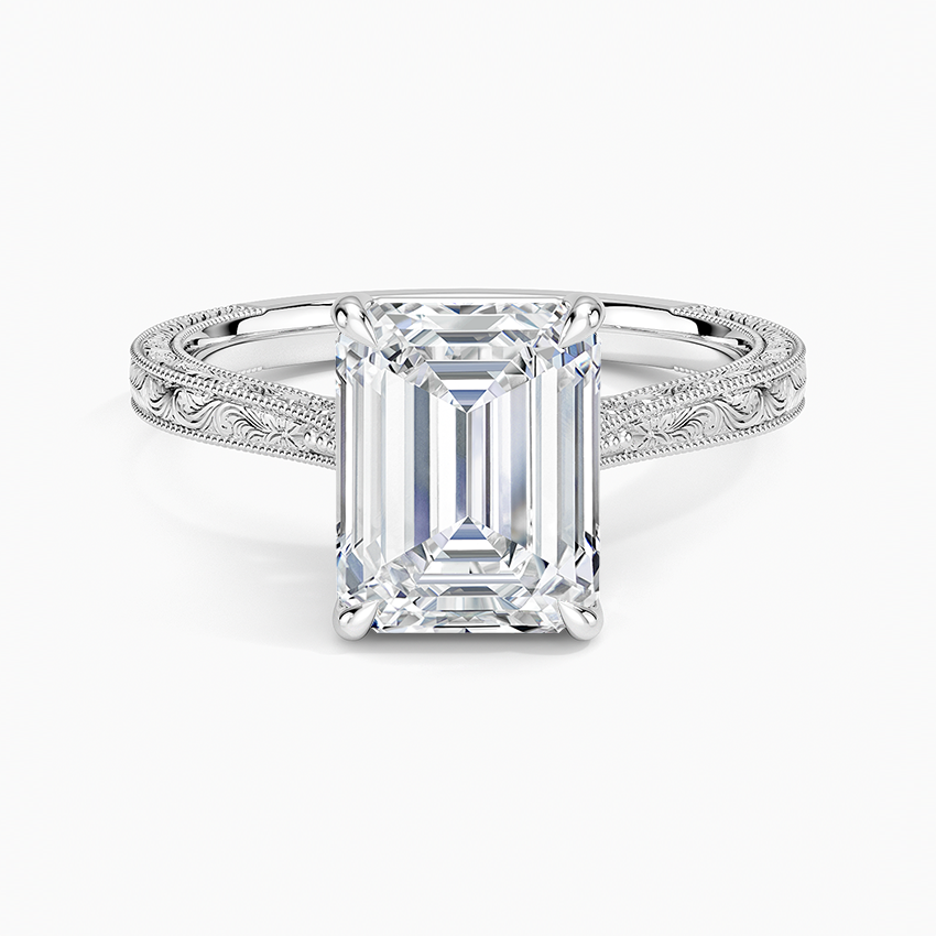Laurel Emerald lab-grown diamond ring, top, 2 ct