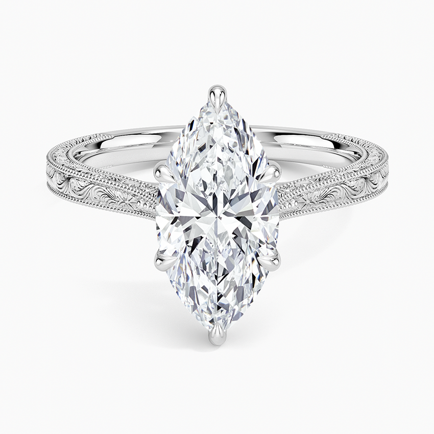 San Juan Marquise lab-grown diamond ring, top, 2 ct