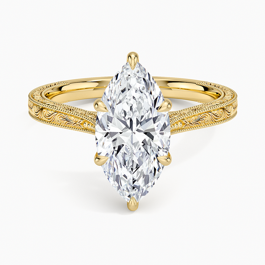 San Juan Marquise lab-grown diamond ring, top, 2 ct