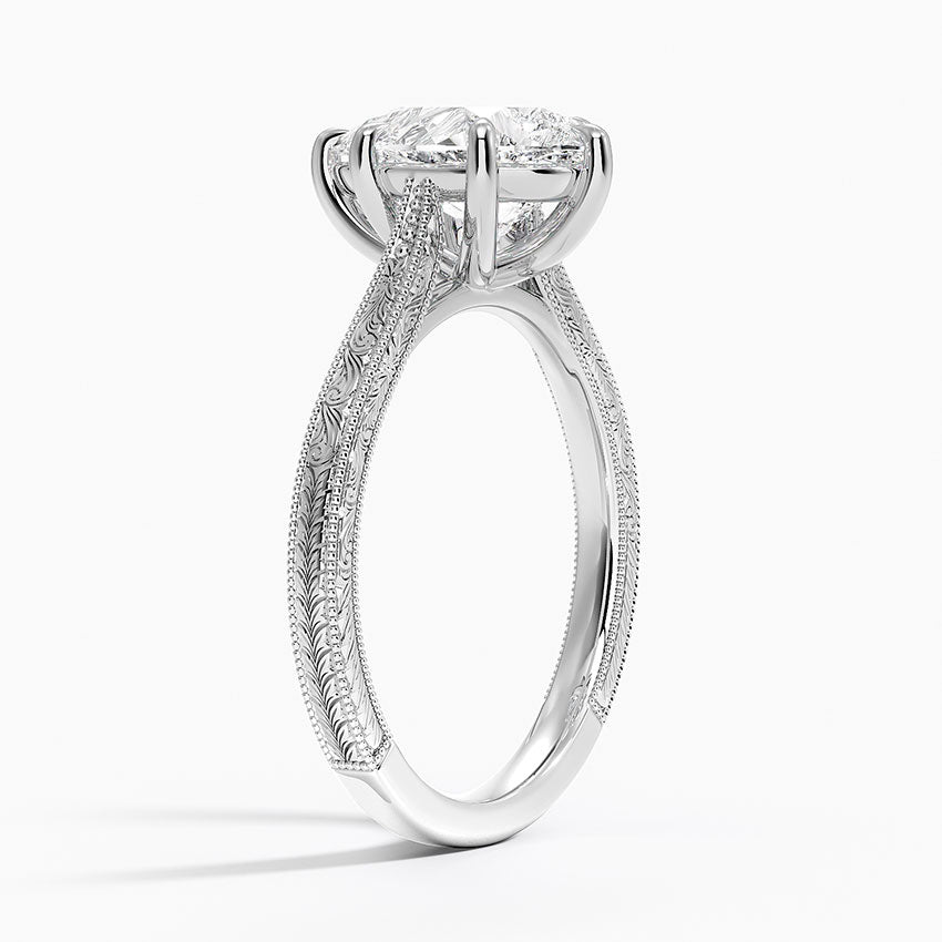 Silverton Pear lab-grown diamond ring, side1, 2 ct