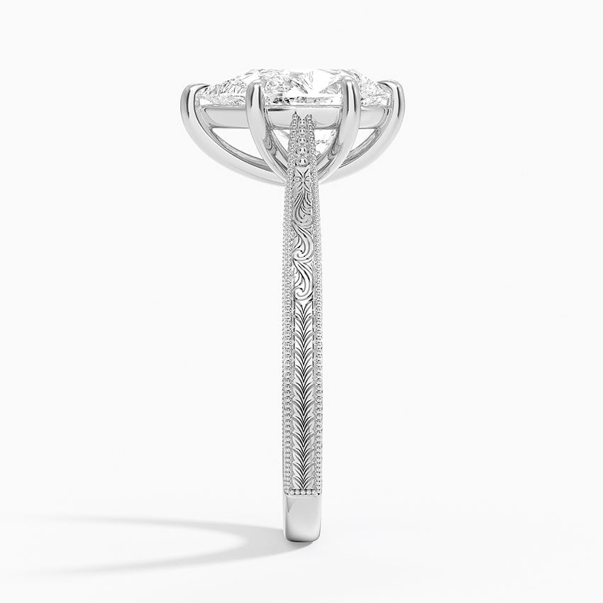 Silverton Pear lab-grown diamond ring, side2, 2 ct
