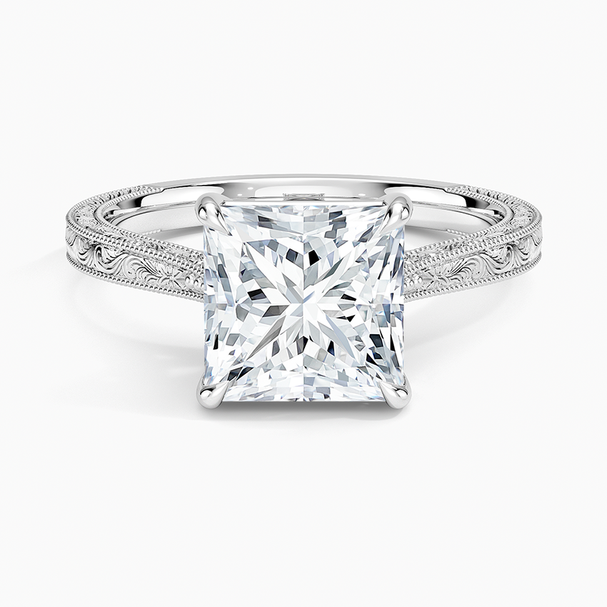 Olive Princess lab-grown diamond ring, top, 2 ct