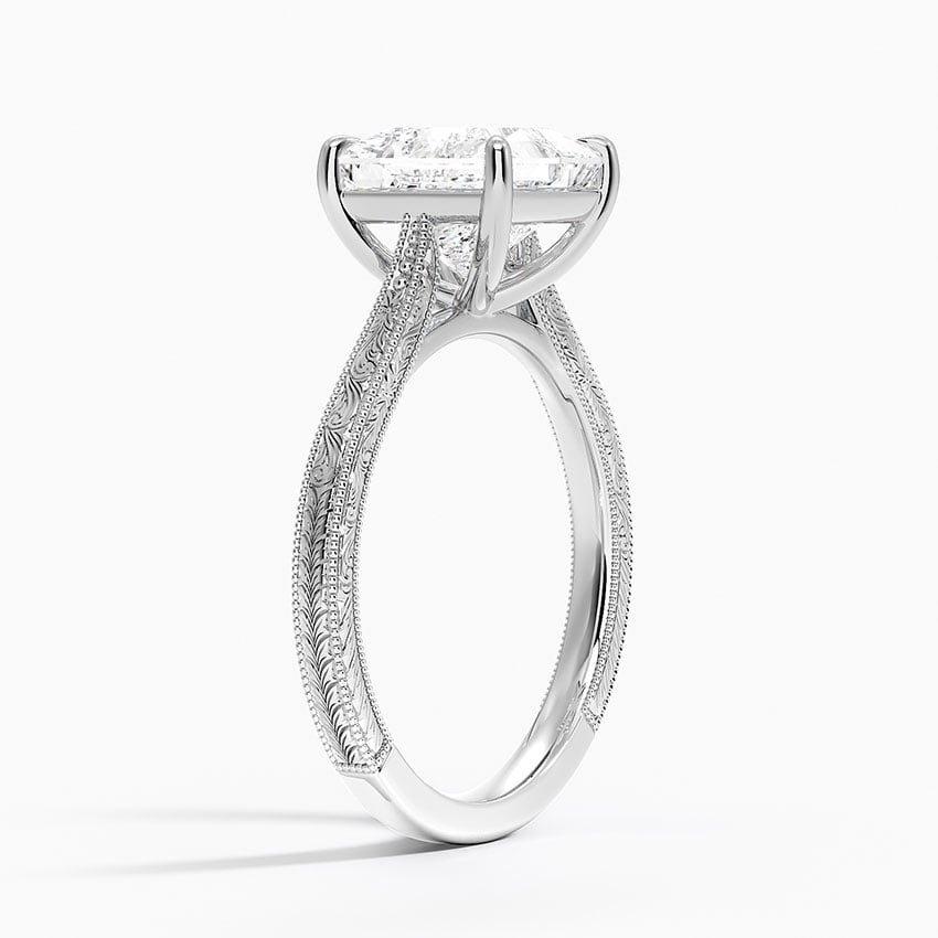 Olive Princess lab-grown diamond ring, side1, 2 ct
