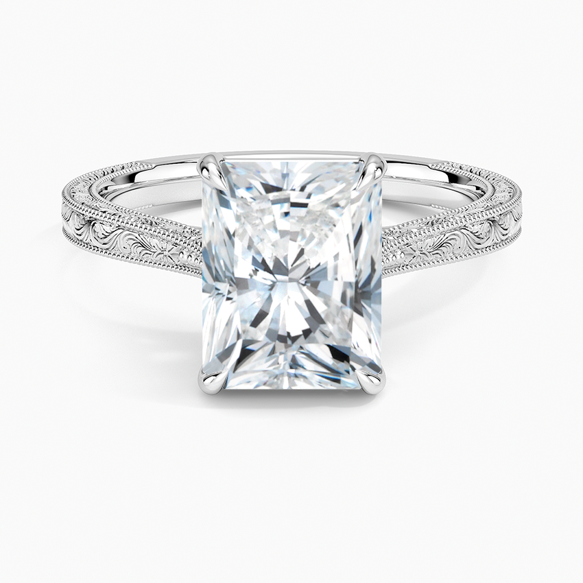 Rockport Radiant lab-grown diamond ring, top, 2 ct