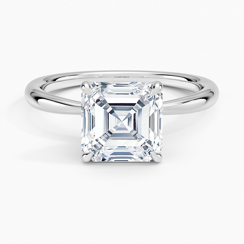 Hazel Asscher lab-grown diamond ring, top, 2 ct