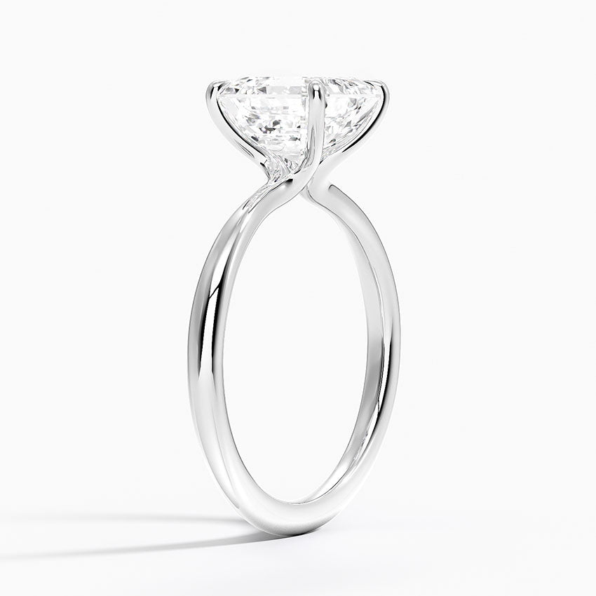 Hazel Asscher lab-grown diamond ring, side1, 2 ct