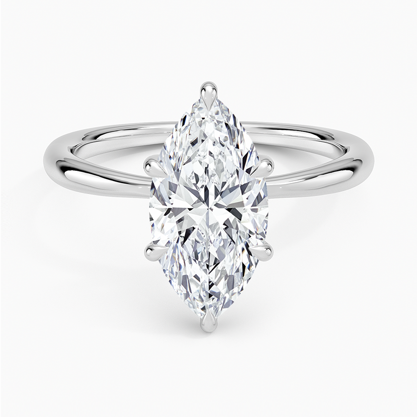 Wisteria Marquise lab-grown diamond ring, top, 2 ct