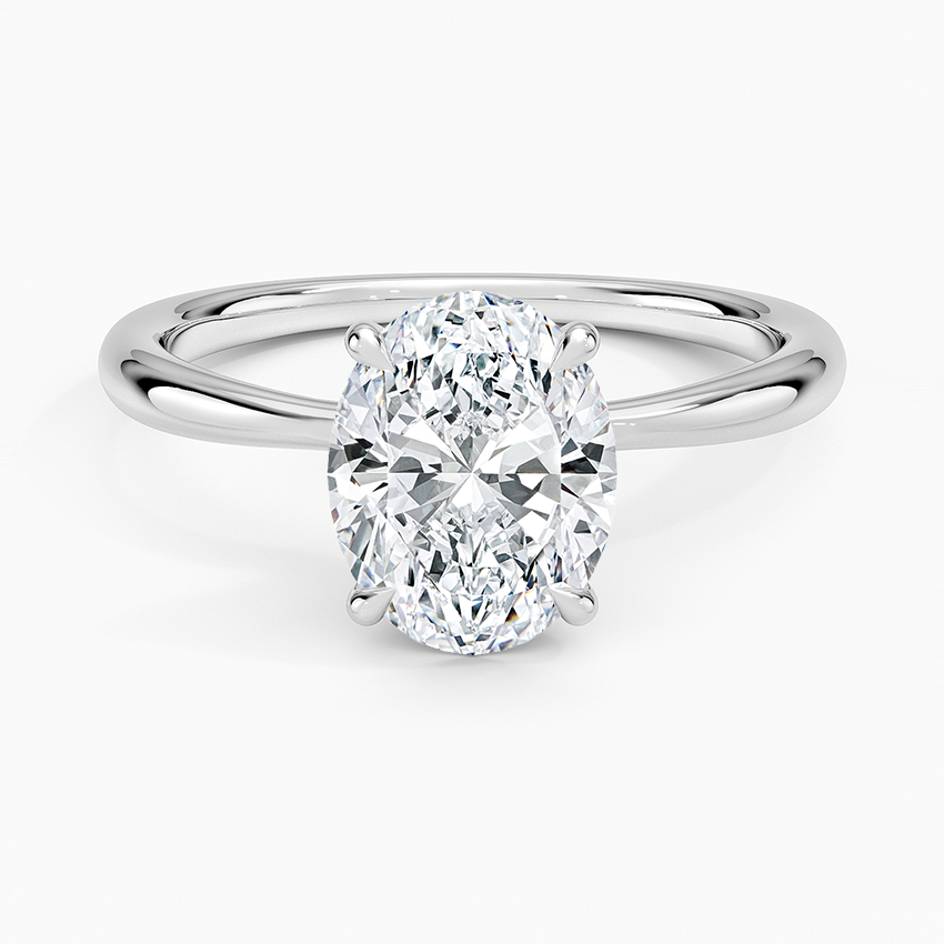 St Lucia Oval lab-grown diamond ring, top, 2 ct
