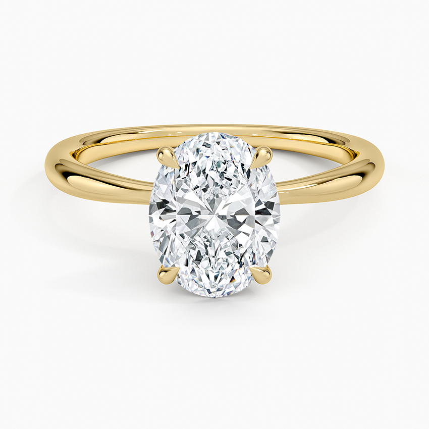 St Lucia Oval lab-grown diamond ring, top, 2 ct