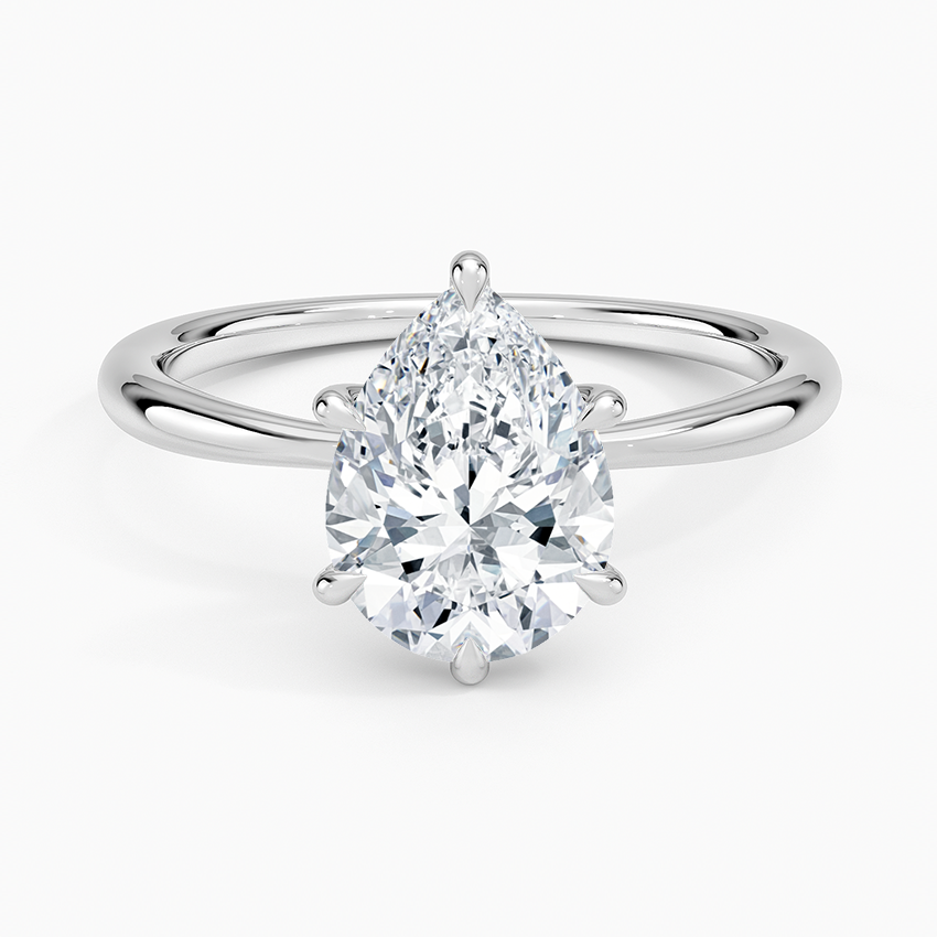 Half Moon Bay Pear lab-grown diamond ring, top, 2 ct