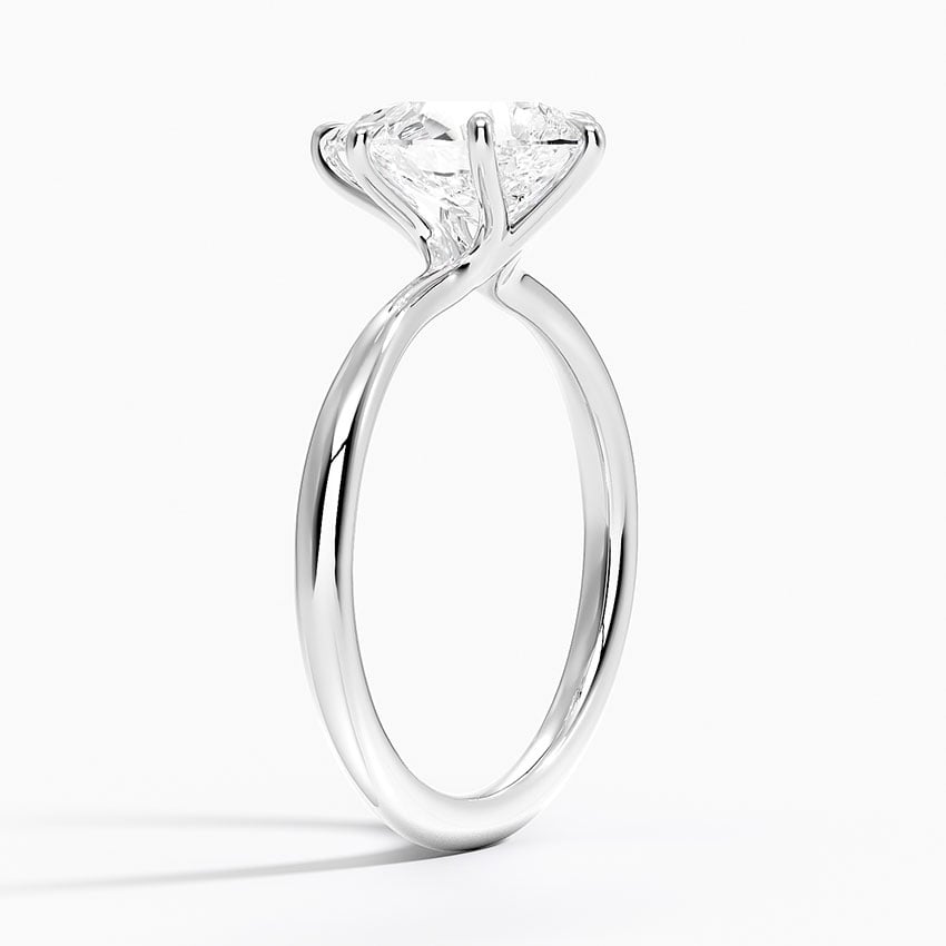 Half Moon Bay Pear lab-grown diamond ring, side1, 2 ct