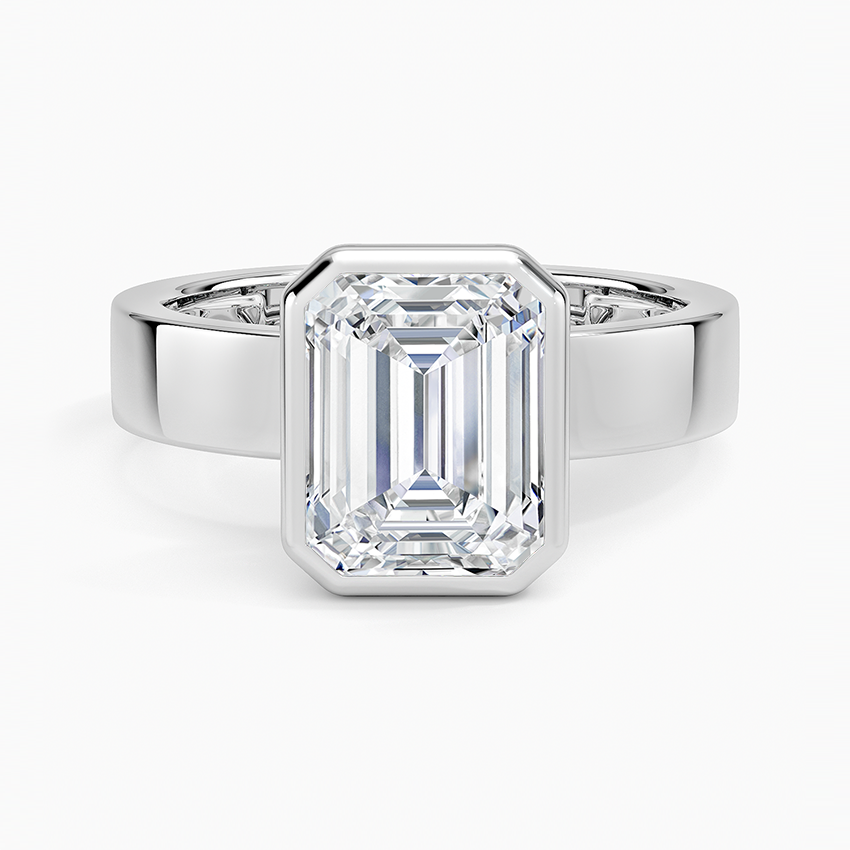 Bayfield Emerald lab-grown diamond ring, top, 2 ct
