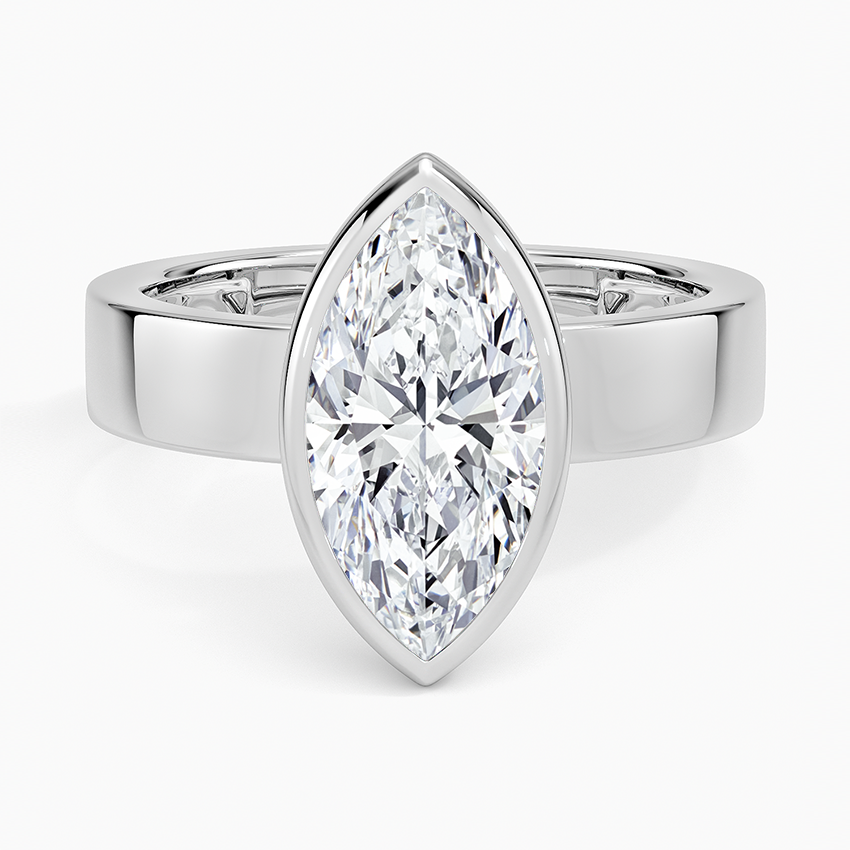 Belfast Marquise lab-grown diamond ring, top, 2 ct