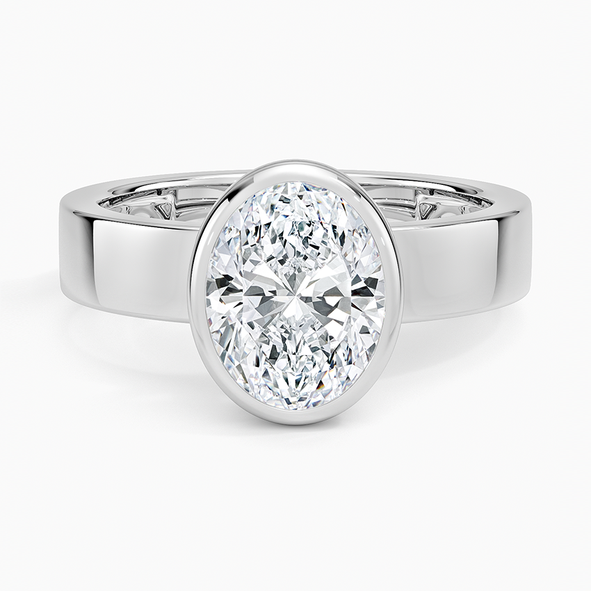 Equinox Oval lab-grown diamond ring, top, 2 ct