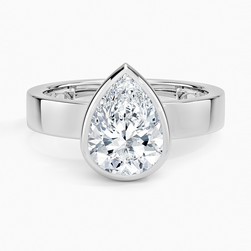 Varenna Pear lab-grown diamond ring, top, 2 ct