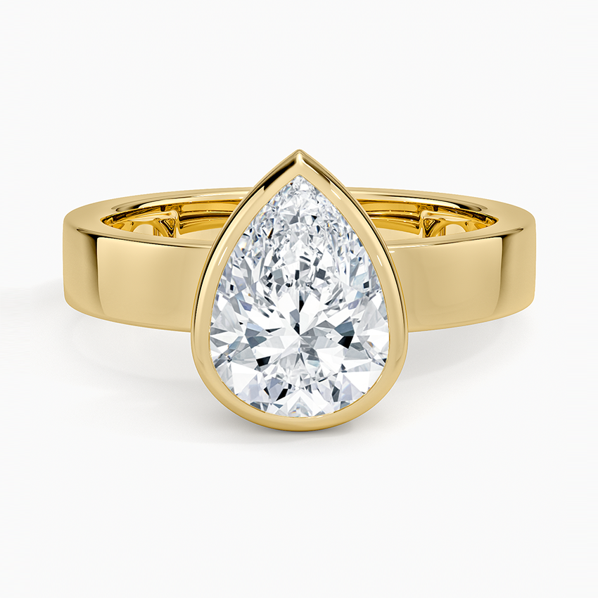 Varenna Pear lab-grown diamond ring, top, 2 ct