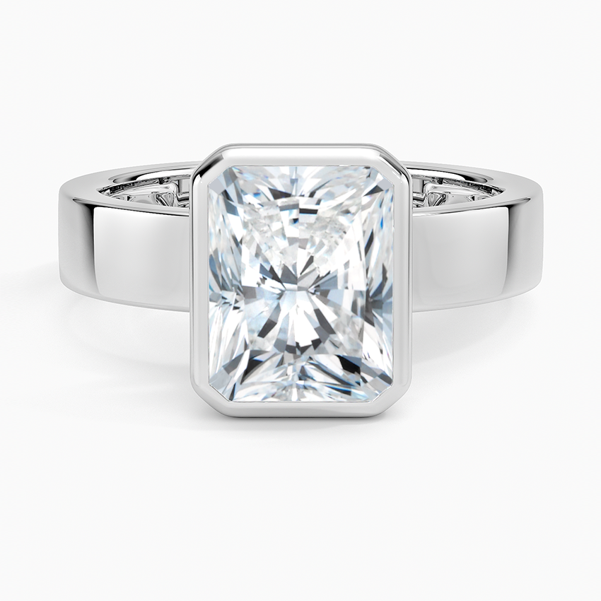Emerald Lake Radiant lab-grown diamond ring, top, 2 ct
