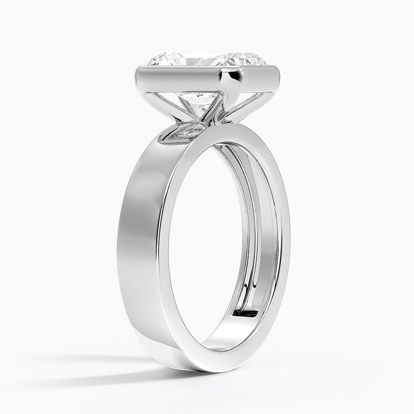 Emerald Lake Radiant lab-grown diamond ring, side1, 2 ct