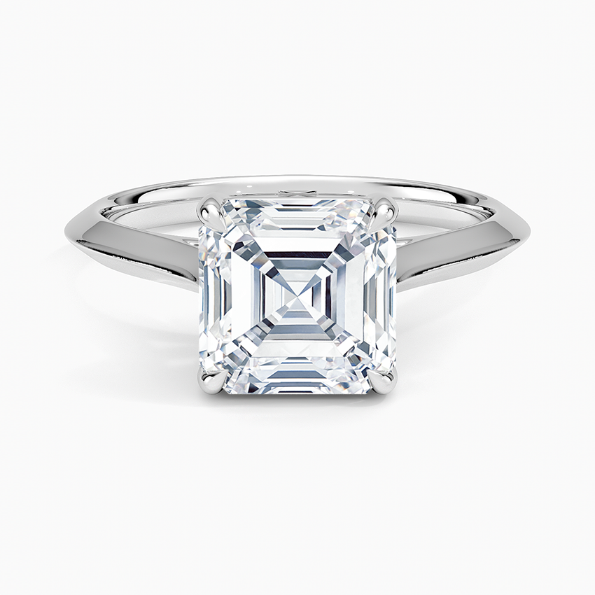 Capitola Asscher lab-grown diamond ring, top, 2 ct