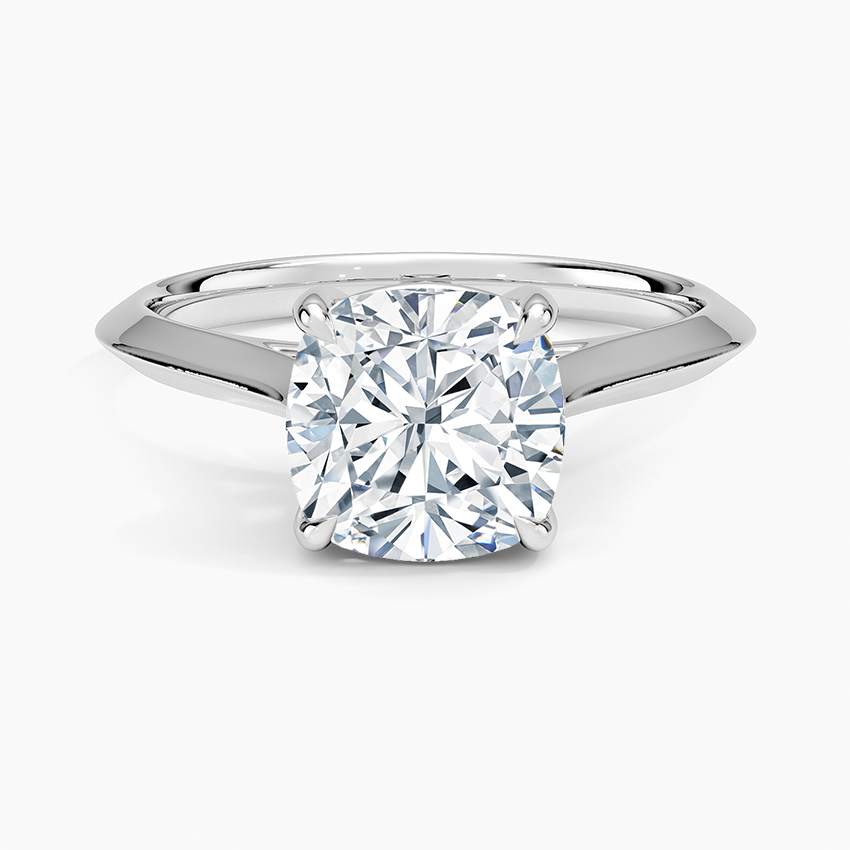 Songbird Cushion lab-grown diamond ring, top, 2 ct