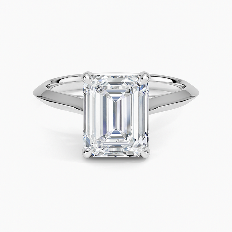Port Townsend Emerald lab-grown diamond ring, top view, 2 carat