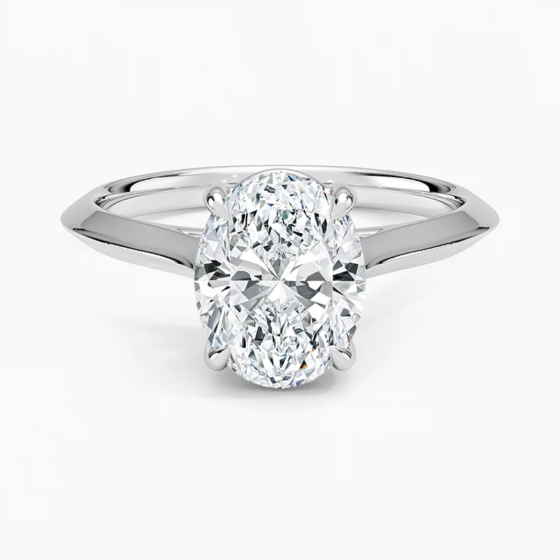Homer Oval lab-grown diamond ring, top view, 2 carat