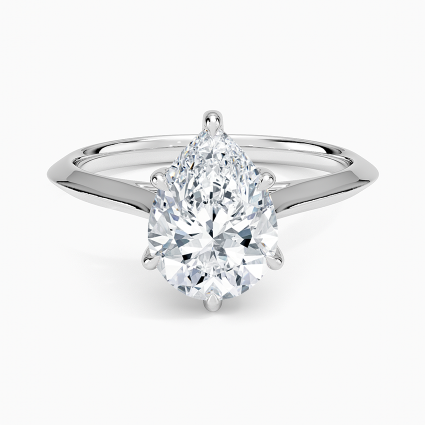 Dove Pear lab-grown diamond ring, top, 2 ct