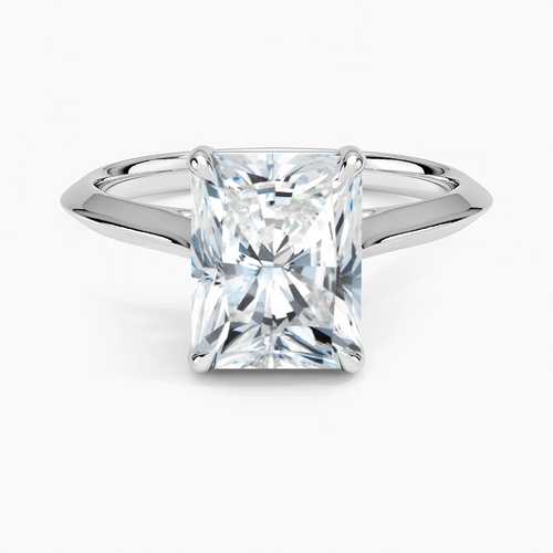 Andros Radiant lab-grown diamond ring, top view, 2 carat