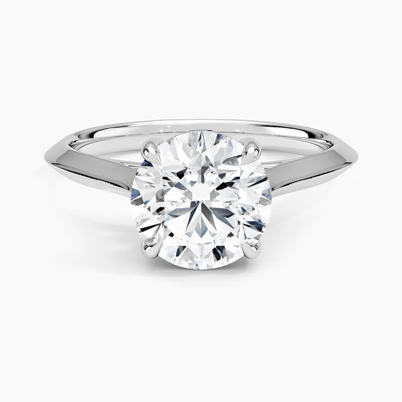 Dusk Round lab-grown diamond ring, top view, 2 carat