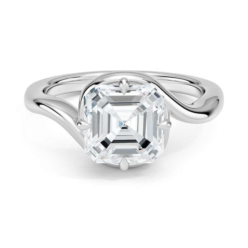Haven Asscher lab-grown diamond ring, top, 2 ct