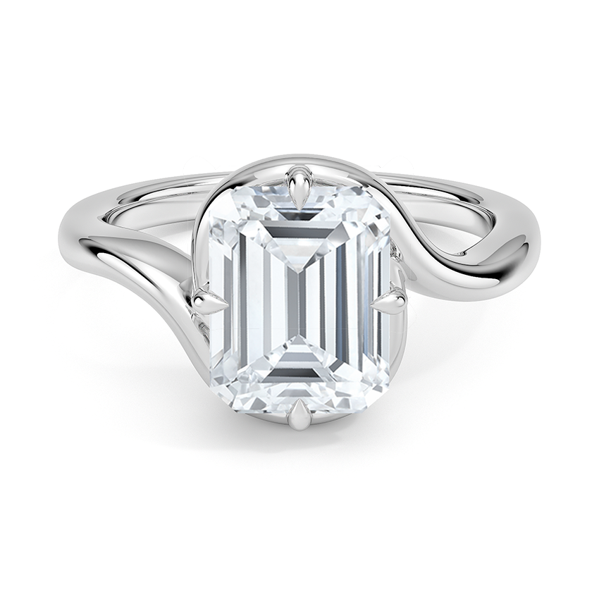 Aurora Emerald lab-grown diamond ring, top, 2 ct