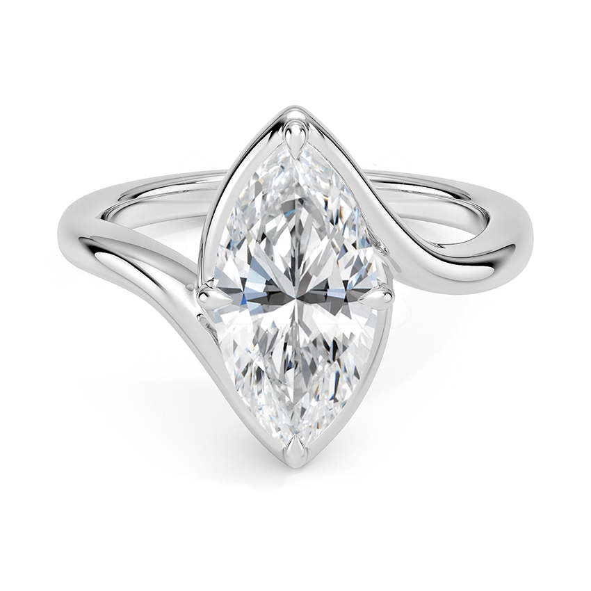 Starlight Marquise lab-grown diamond ring, top, 2 ct