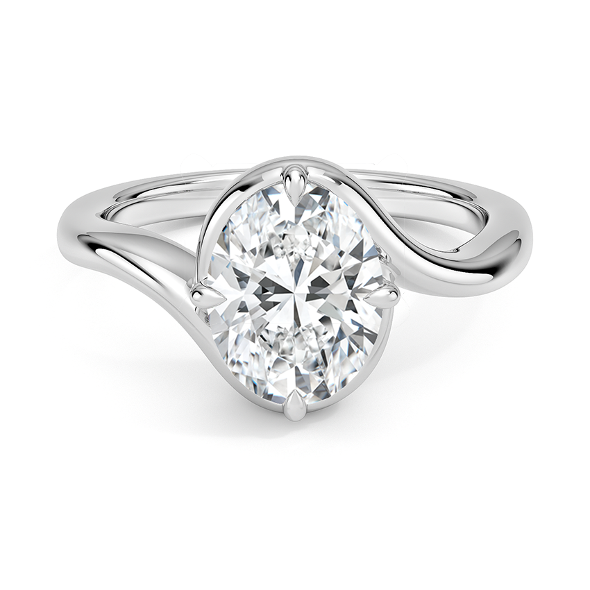 Solstice Oval lab-grown diamond ring, top, 2 ct