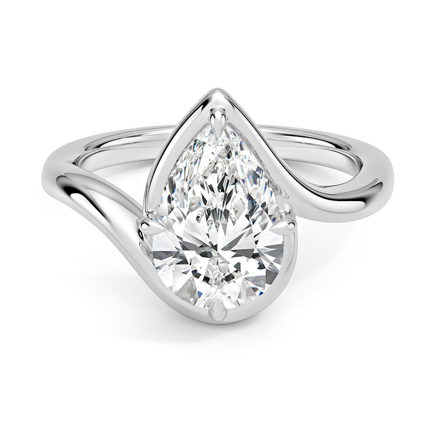 Horizon Pear lab-grown diamond ring, top, 2 ct
