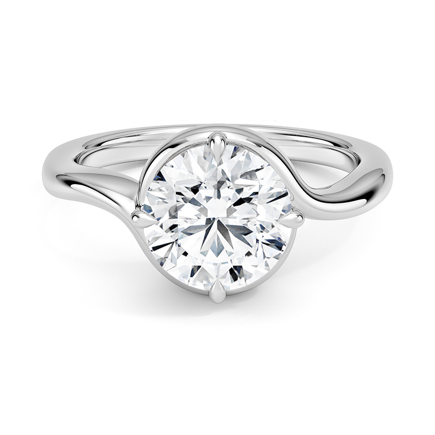 Captiva Round lab-grown diamond ring, top view, 2 carat