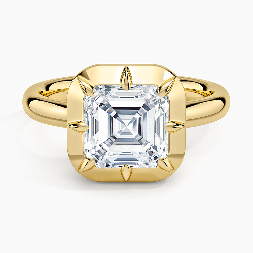 Stresa Asscher lab-grown diamond ring, top, 2 ct