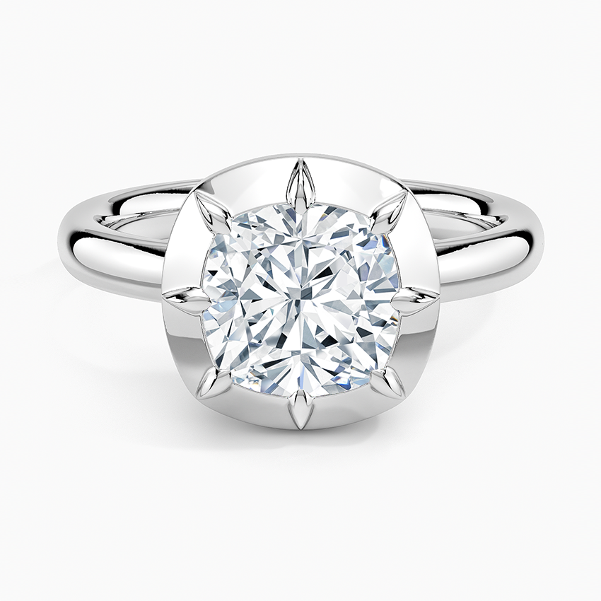 Rain Cushion lab-grown diamond ring, top, 2 ct