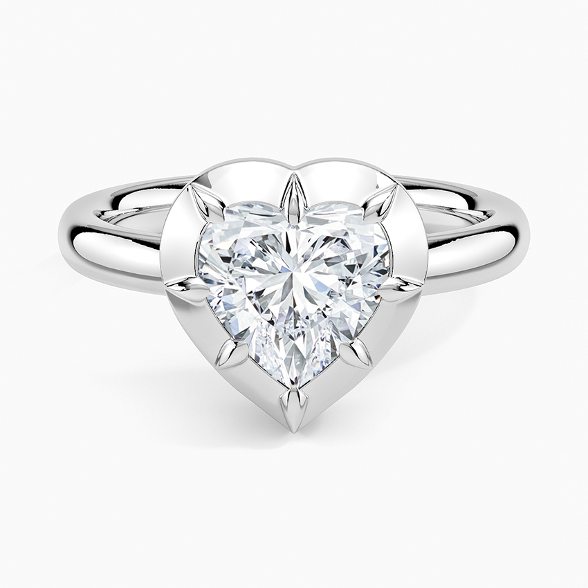 Ocean Heart lab-grown diamond ring, top, 2 ct