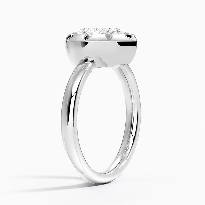 Ocean Heart lab-grown diamond ring, side1, 2 ct