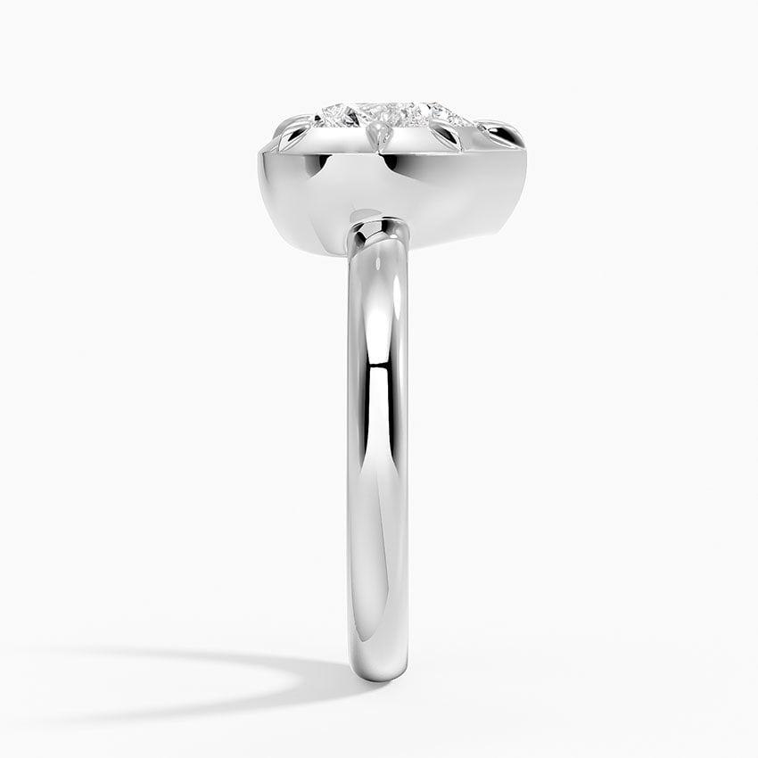 Ocean Heart lab-grown diamond ring, side2, 2 ct