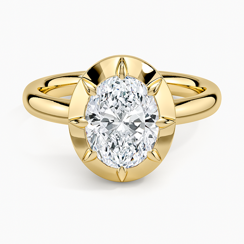 Santa Cruz Oval lab-grown diamond ring, top, 2 ct