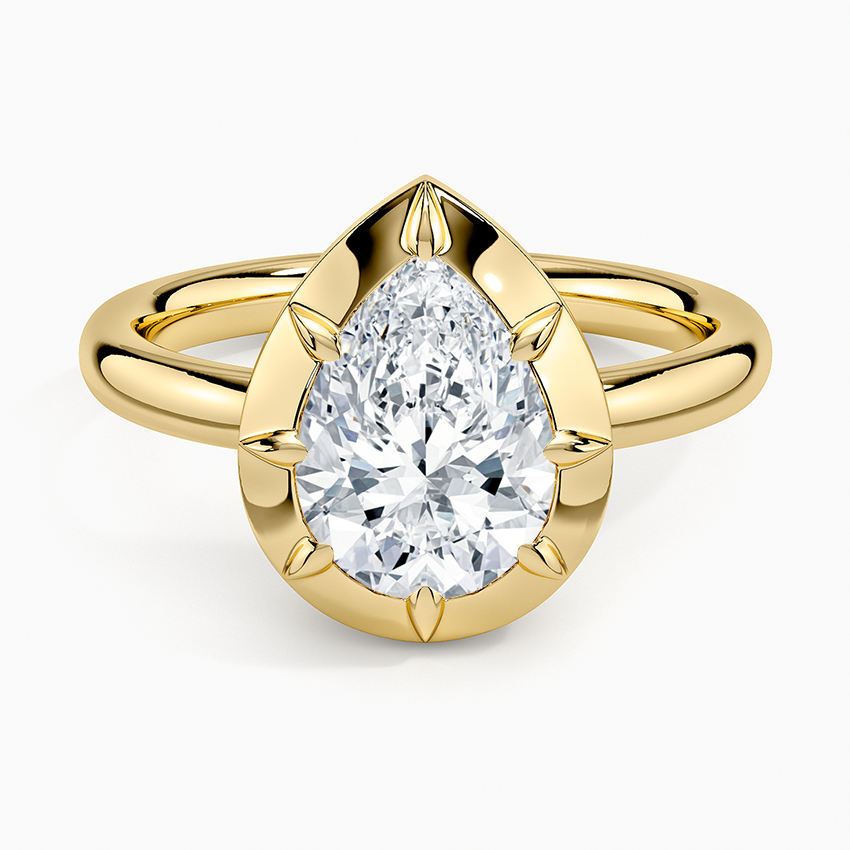 Tide Pear lab-grown diamond ring, top, 2 ct